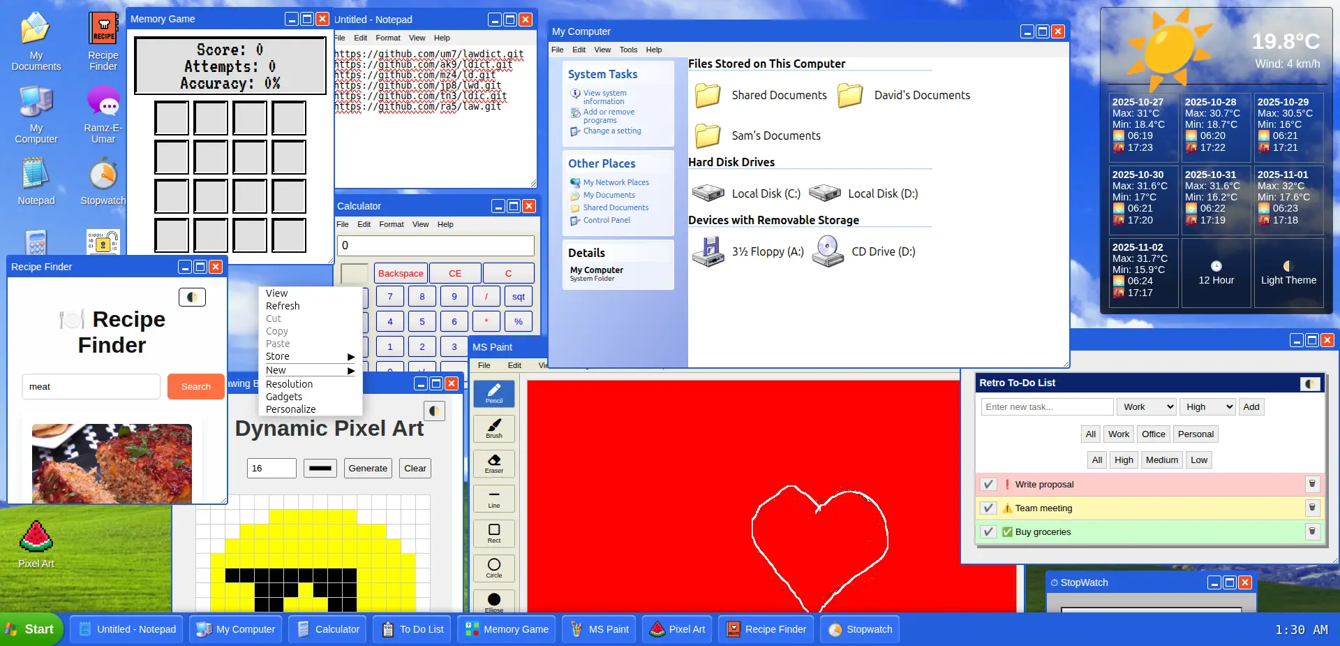Windows XP Simulator
